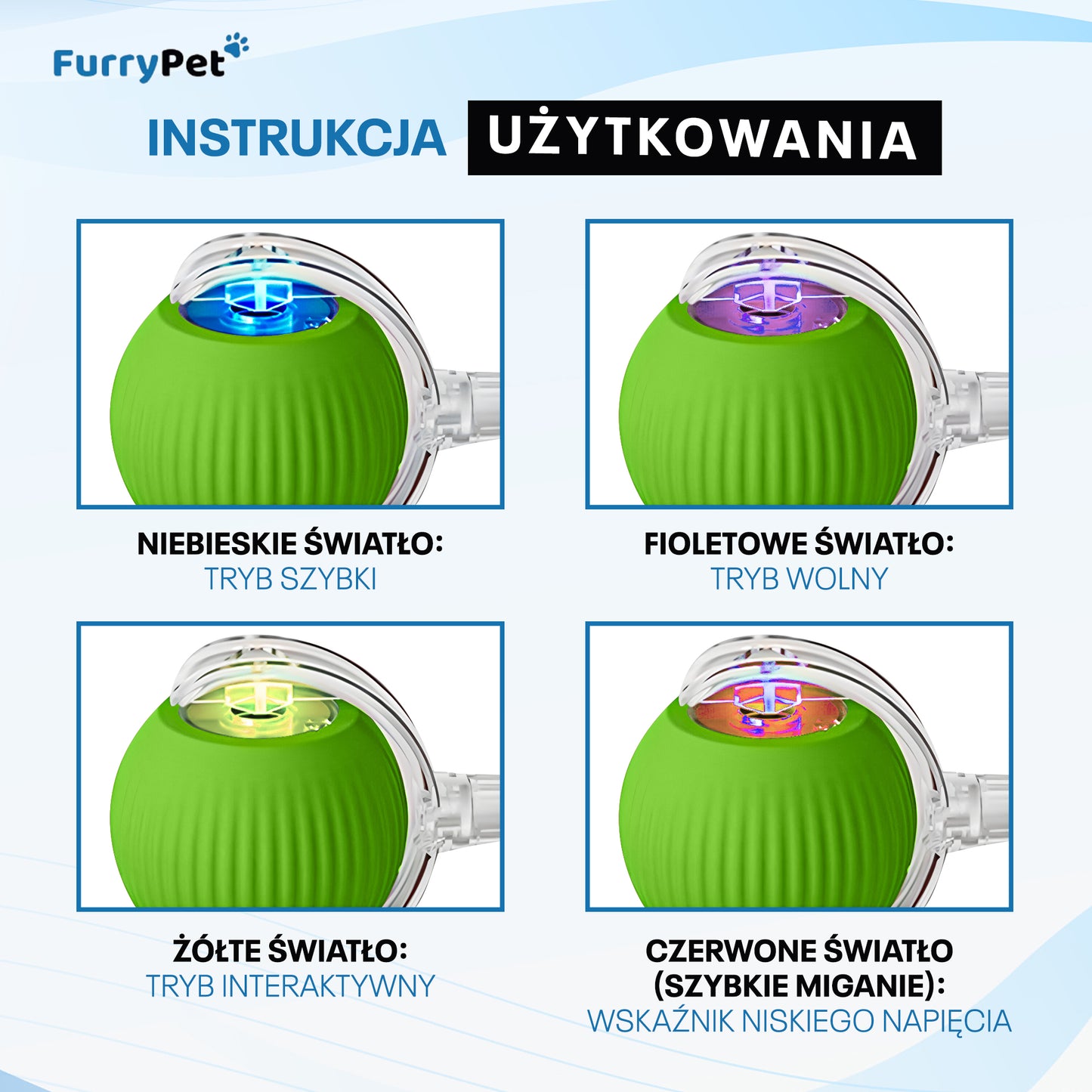 Inteligentna automatyczna piłka dla zwierząt