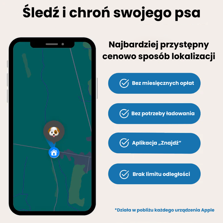 FurryPet Skórzana obroża AirTag