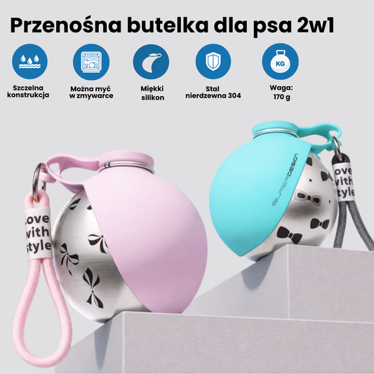 FurryPet™ Butelka 2w1 z miską